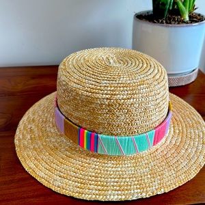Straw beach or stylish hat